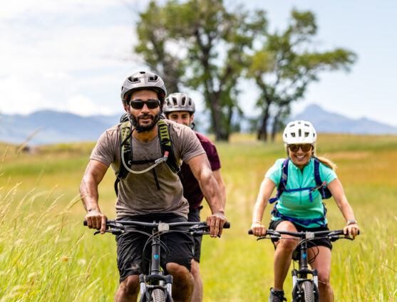 family biking