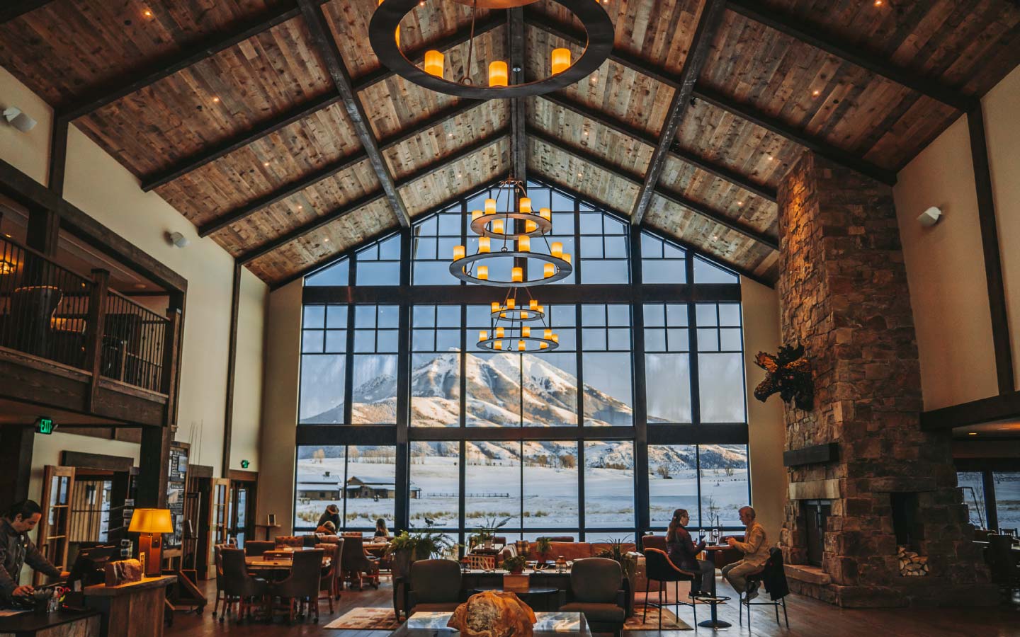 Sage Lodge lobby during winter