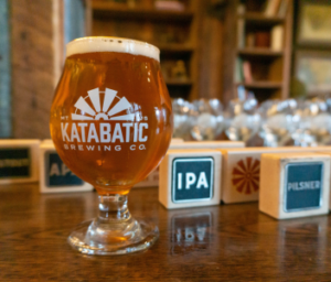 A glass of Katabatic Brewing Co. beer