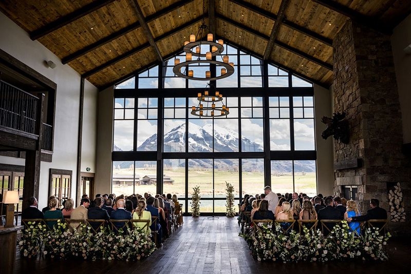Wedding in the lodge lobby.