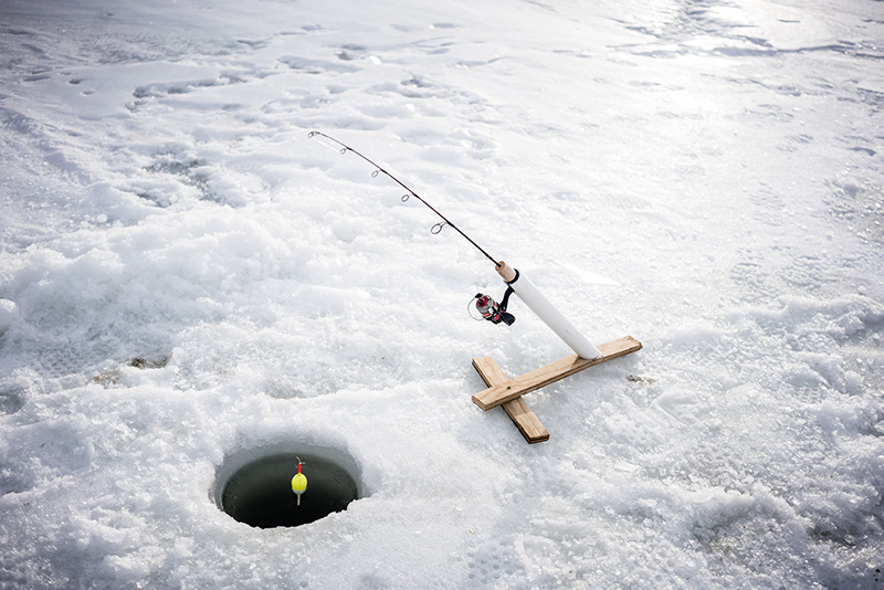 Ice Fishing Pole and Hole