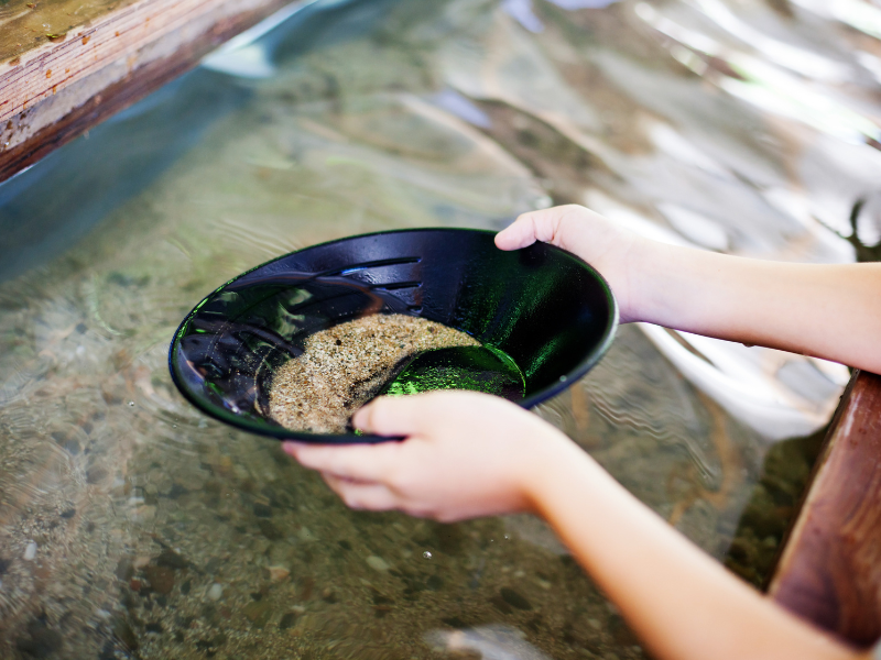 Girl panning for gold