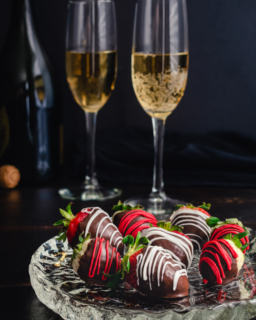 Champagne and Chocolate Covered Strawberries