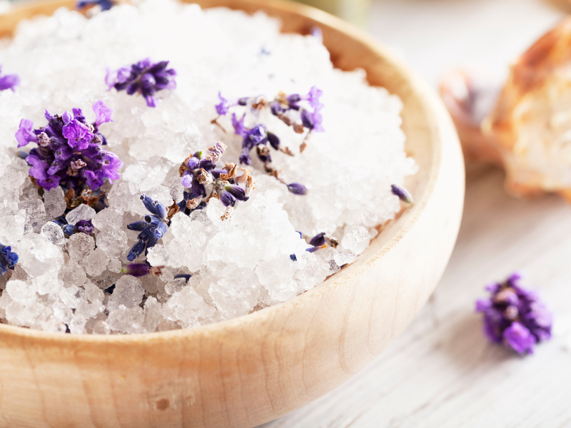 Bath salts with lavender.