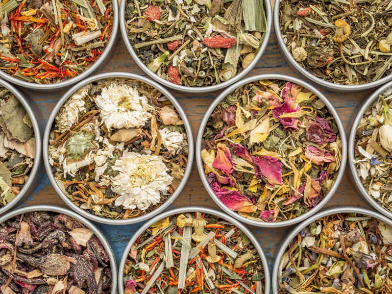 Different varieties of tea.