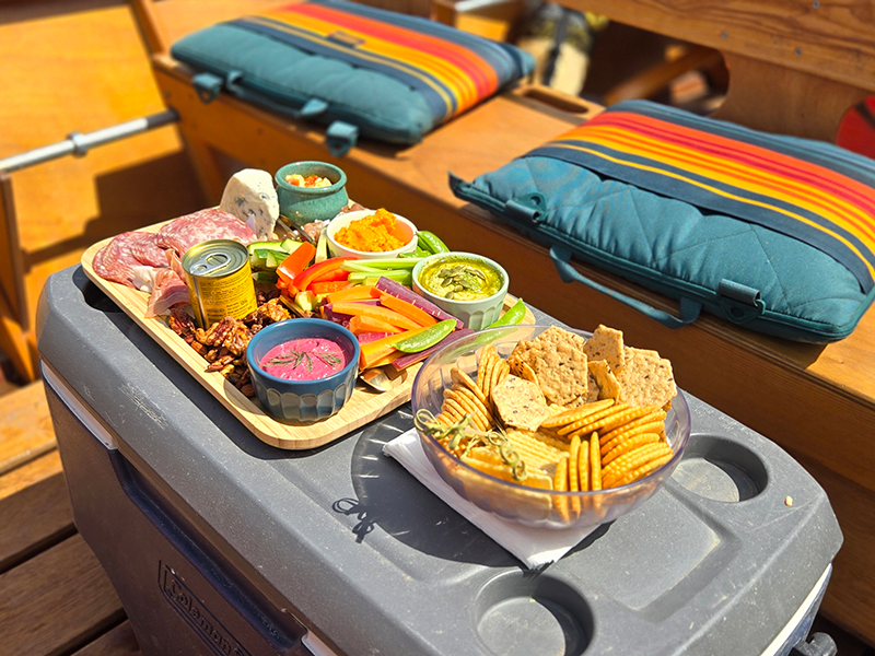 Snacks on a scenic float.